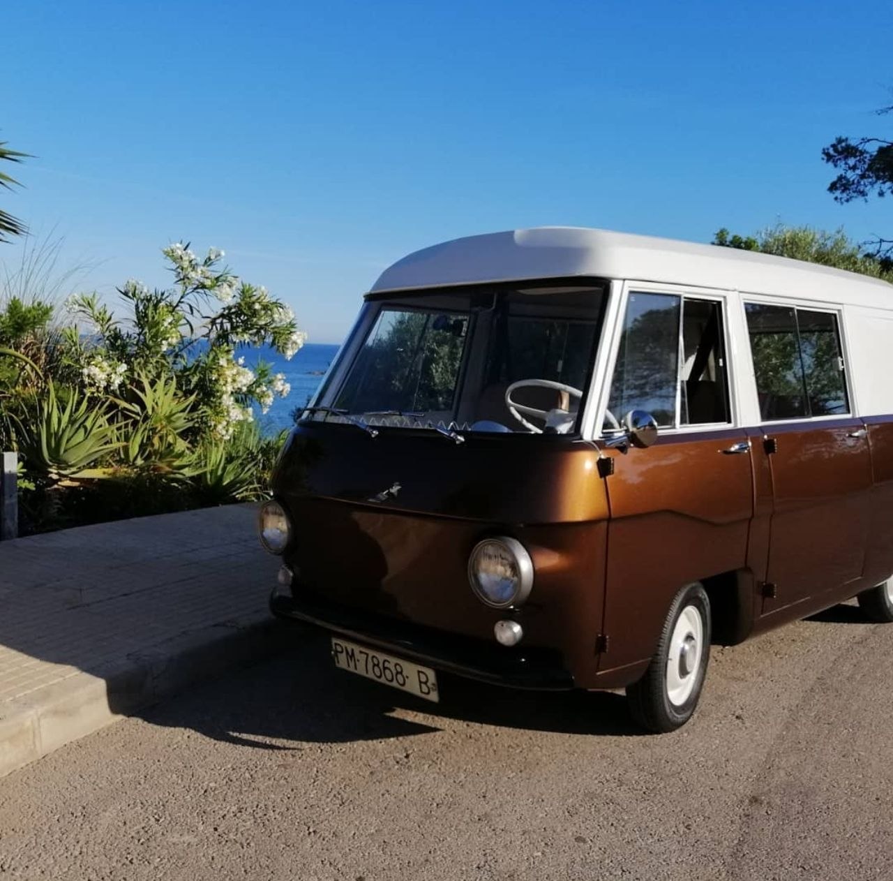 Restored van by the sea